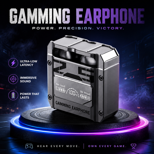 Zepodz™ T25 Gaming Wireless Earbuds with  power bank